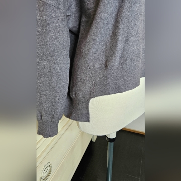 Vince Grey Wool Angora Blend Boat Neck High-Low Sweater Lg - Picture 6 of 8